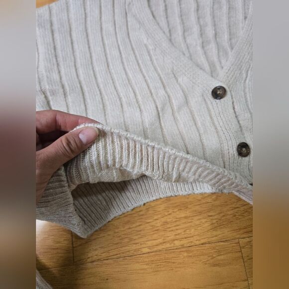 GARAGE Cropped Cream Cardigan Size M - Picture 3 of 5